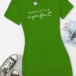 SHEIN Vibrant Green Graphic Dress